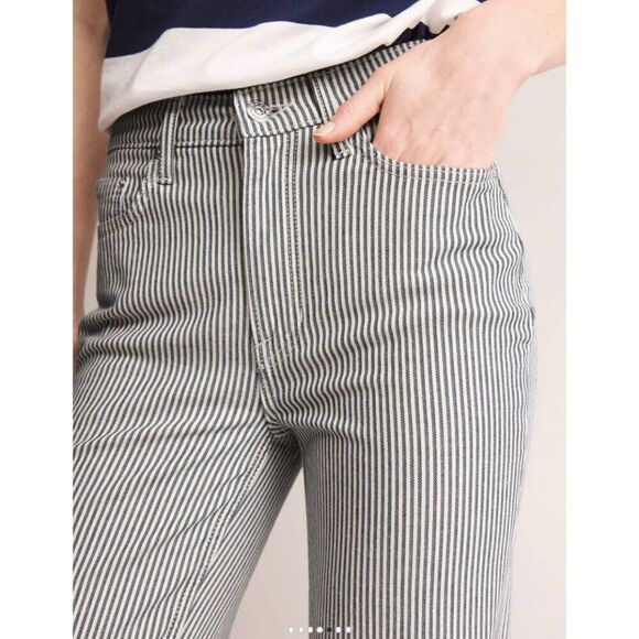 Boden Cigarette Leg Women's 29x32 Mid Rise Slim Leg Jeans in Blue Stripe NWT - Picture 4 of 10